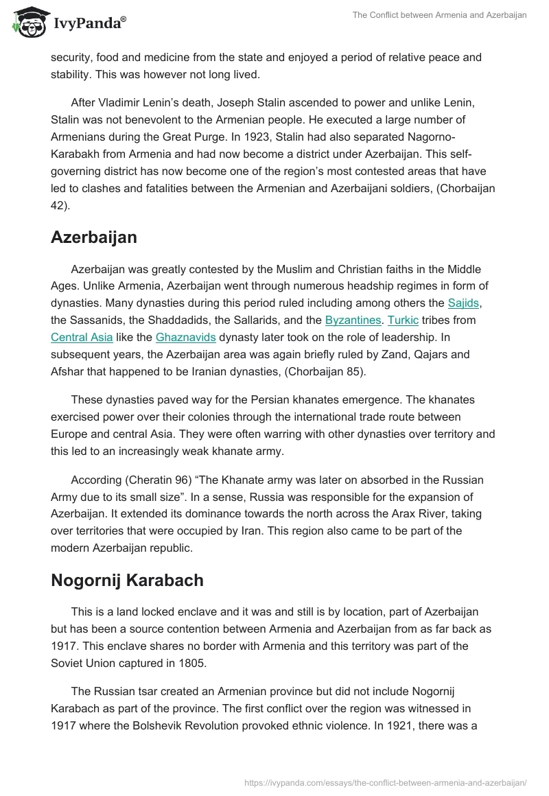 The Conflict Between Armenia and Azerbaijan. Page 2