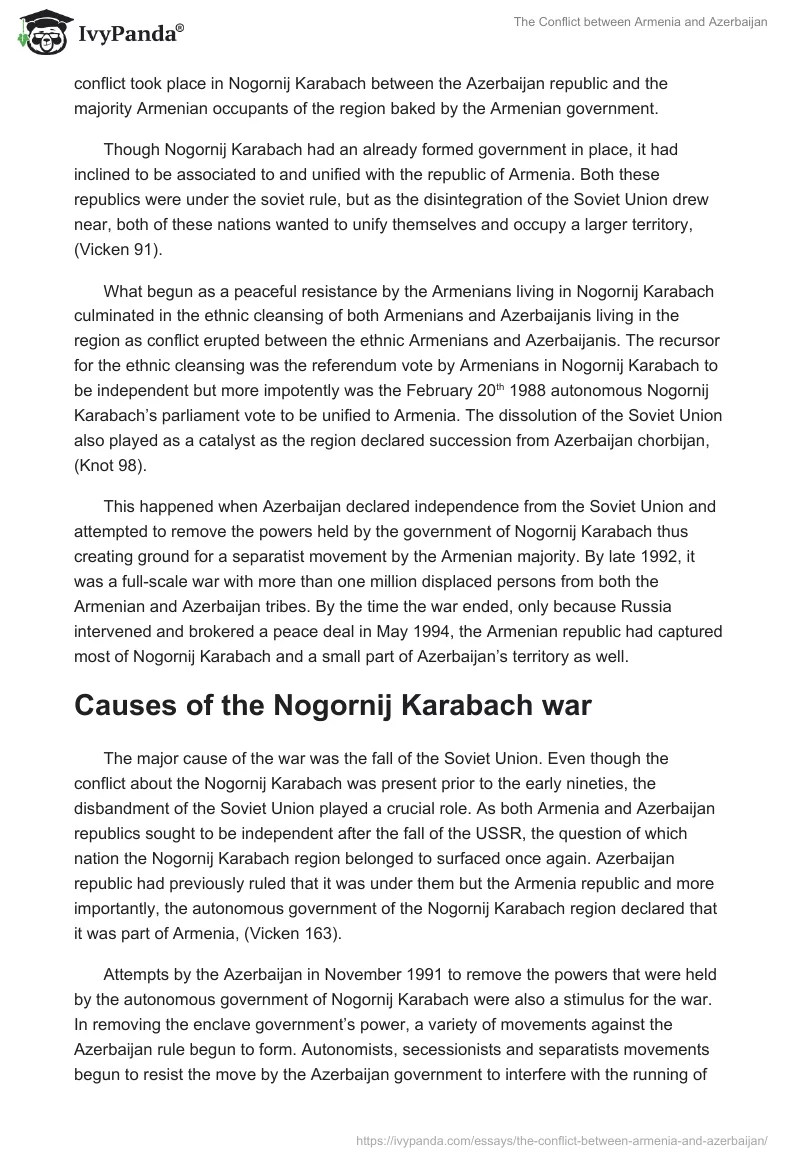The Conflict Between Armenia and Azerbaijan. Page 4