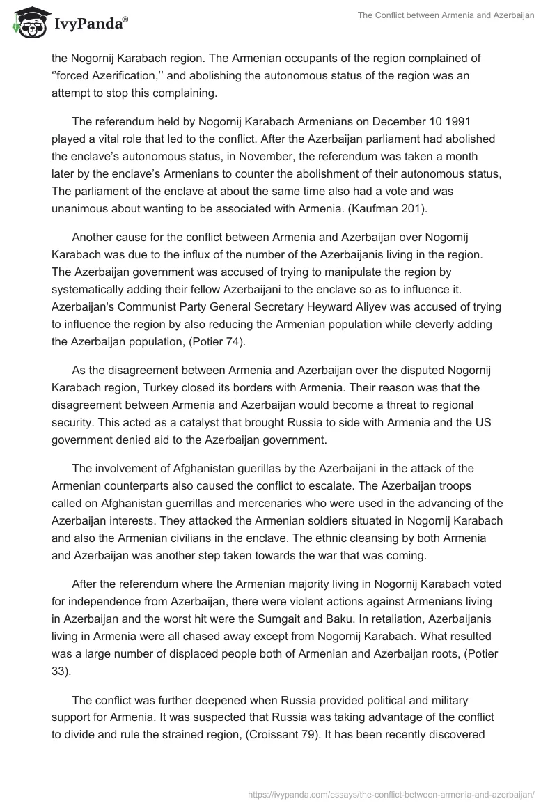 The Conflict Between Armenia and Azerbaijan. Page 5