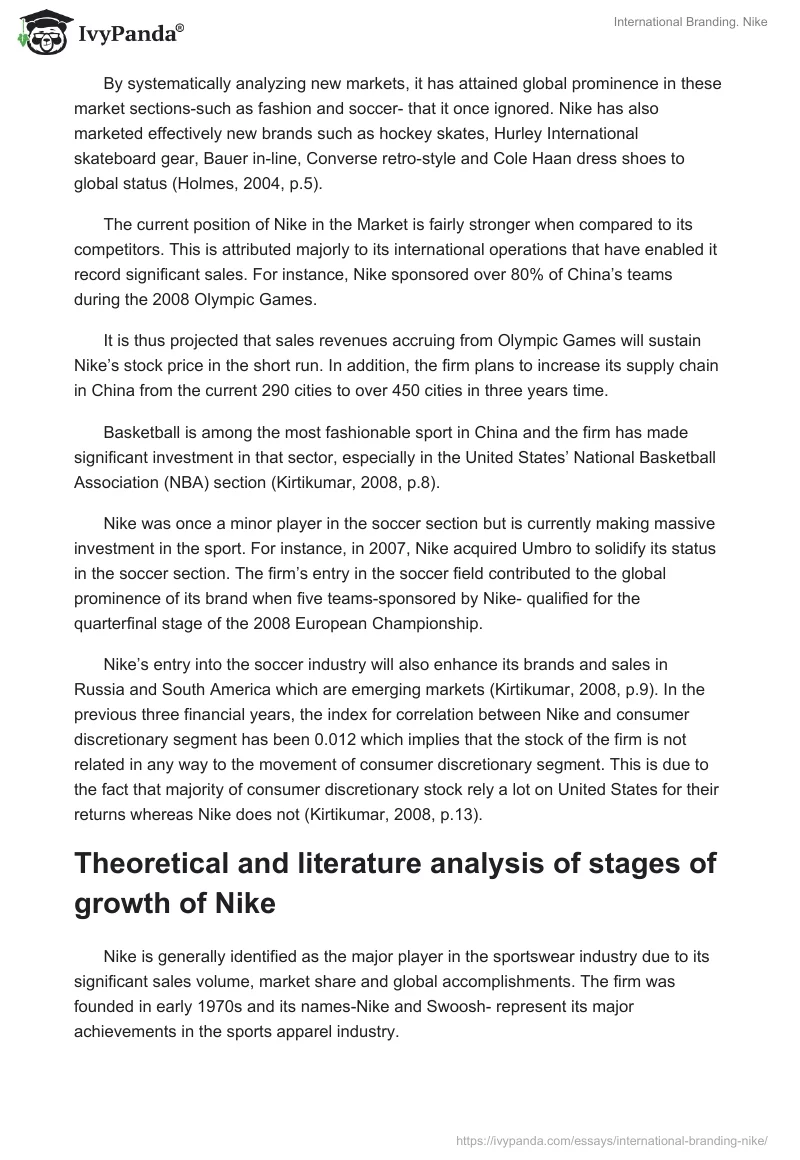 International Branding. Nike. Page 3