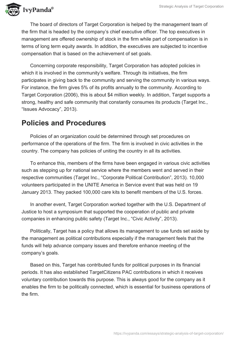 Strategic Analysis of Target Corporation. Page 2