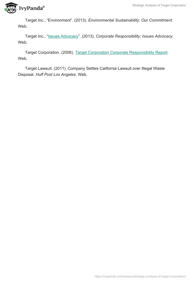 Strategic Analysis of Target Corporation. Page 4