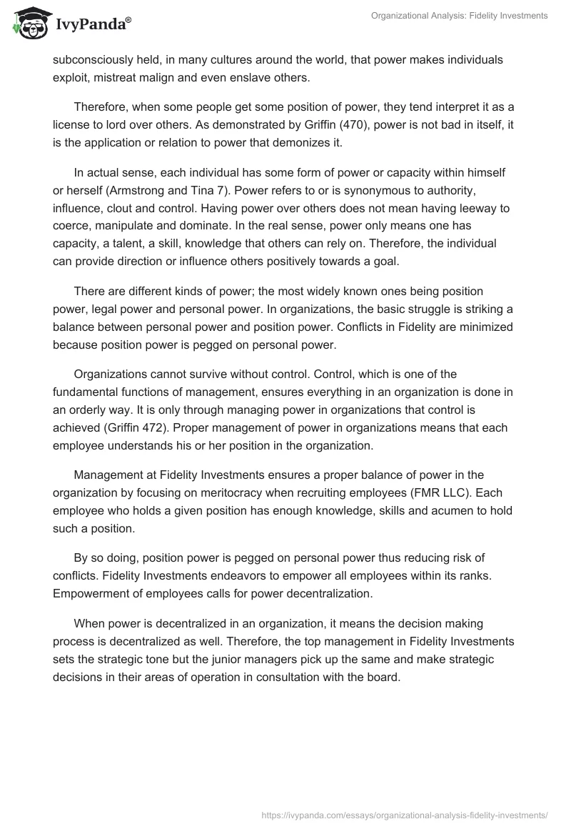 Organizational Analysis: Fidelity Investments. Page 5