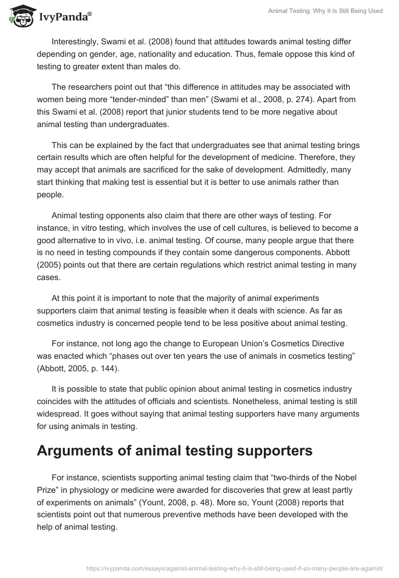 Animal Testing: Why It Is Still Being Used. Page 2