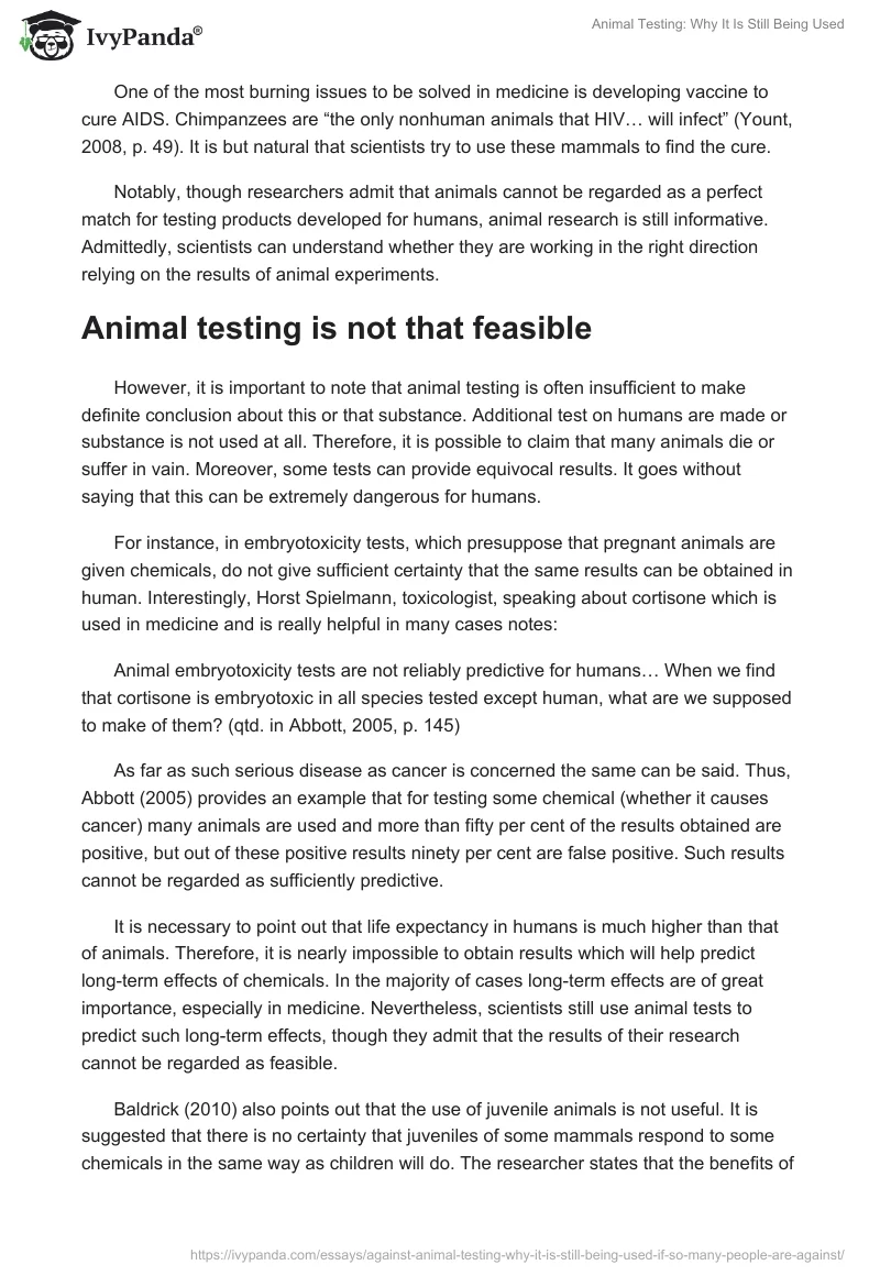 Animal Testing: Why It Is Still Being Used. Page 3