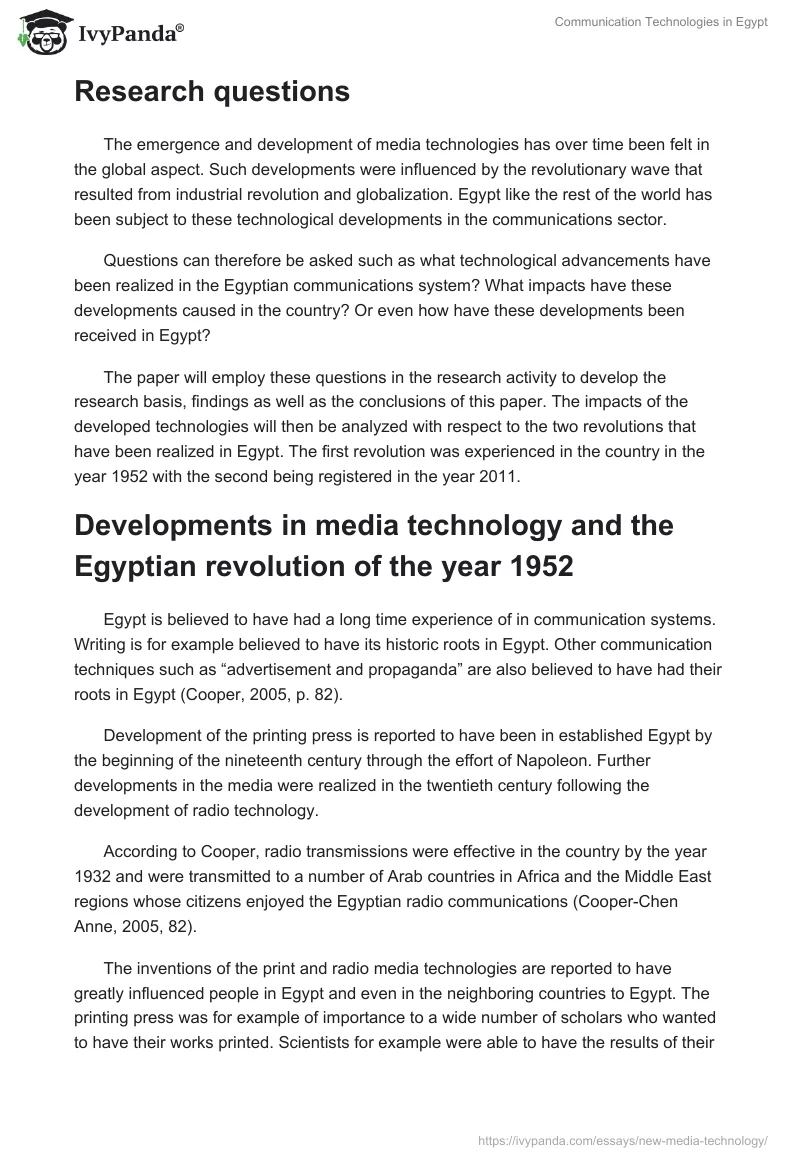 Communication Technologies in Egypt. Page 2