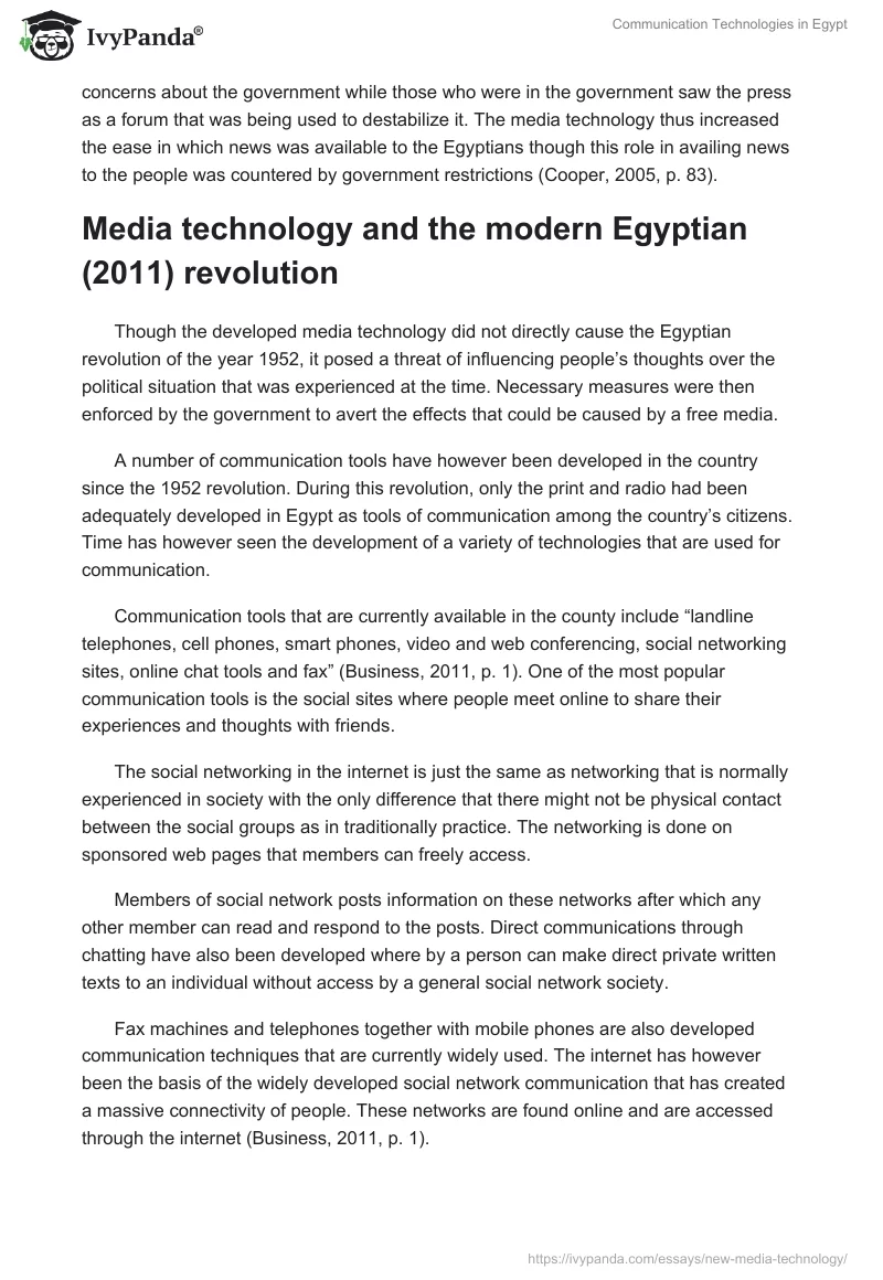 Communication Technologies in Egypt. Page 4