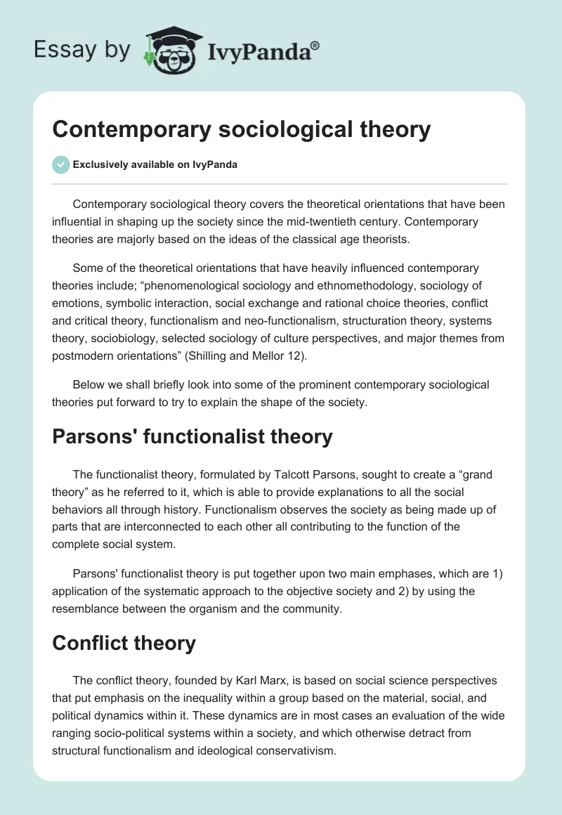 Contemporary sociological theory. Page 1