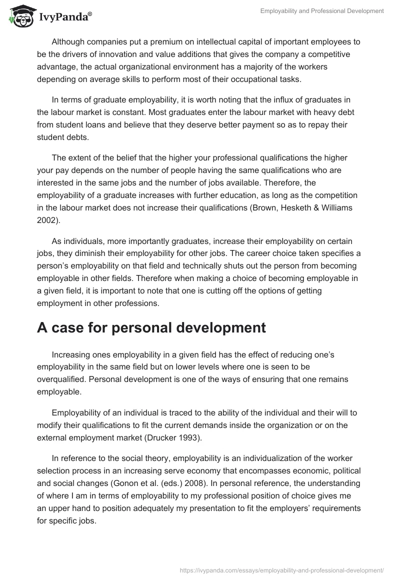 Employability and Professional Development. Page 3