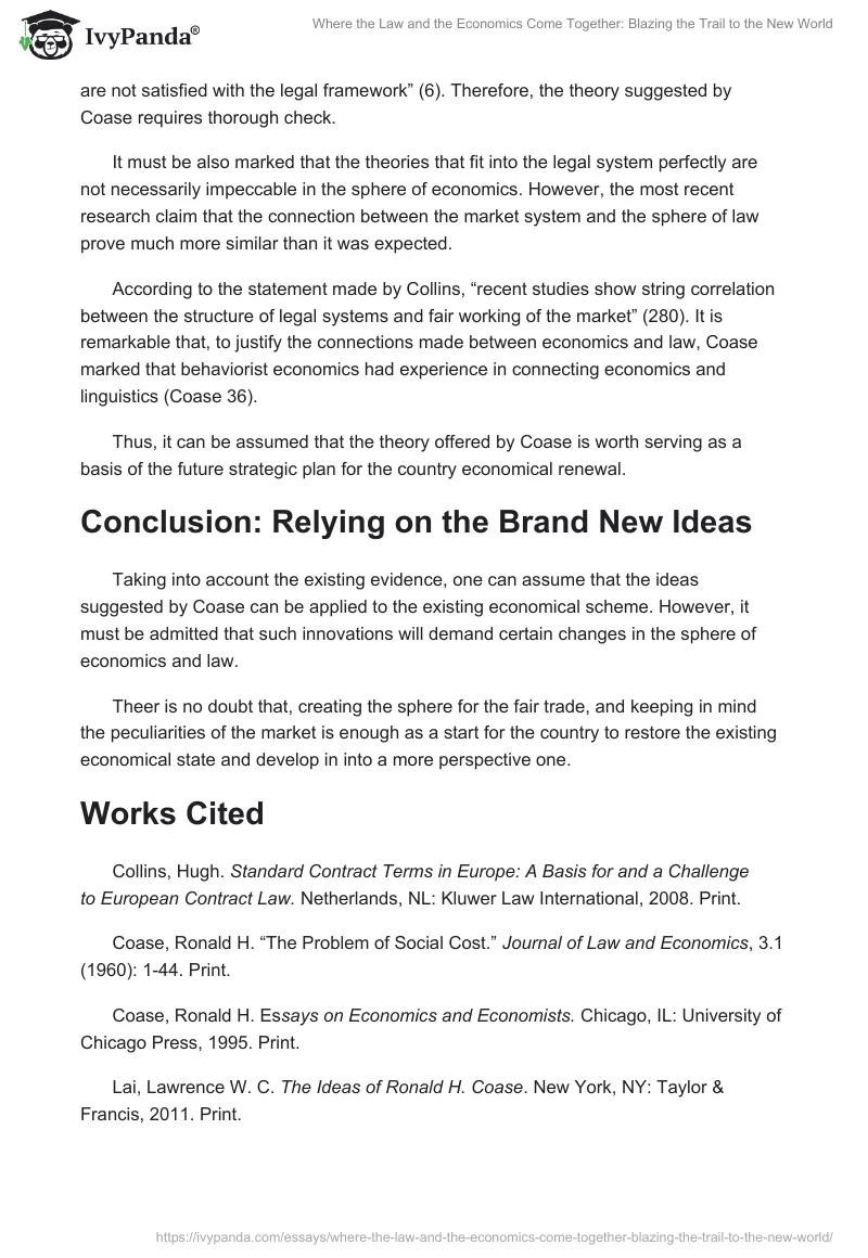 Where the Law and the Economics Come Together: Blazing the Trail to the New World. Page 3