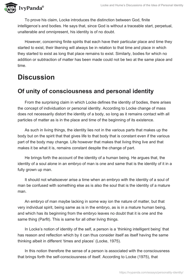 Locke and Hume’s Discussions of the Idea of Personal Identity. Page 2