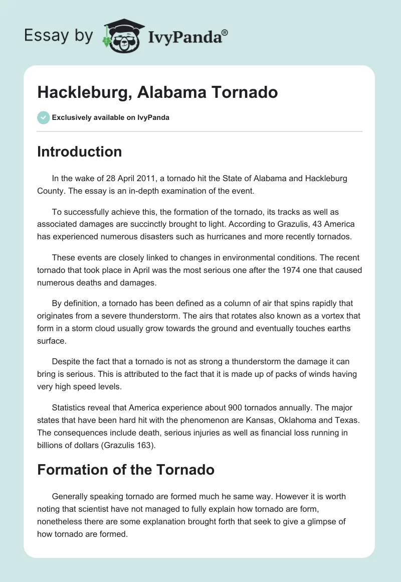 Hackleburg, Alabama Tornado. Page 1