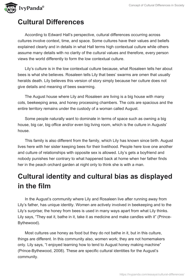Concept of Cultural Differences in Society. Page 4