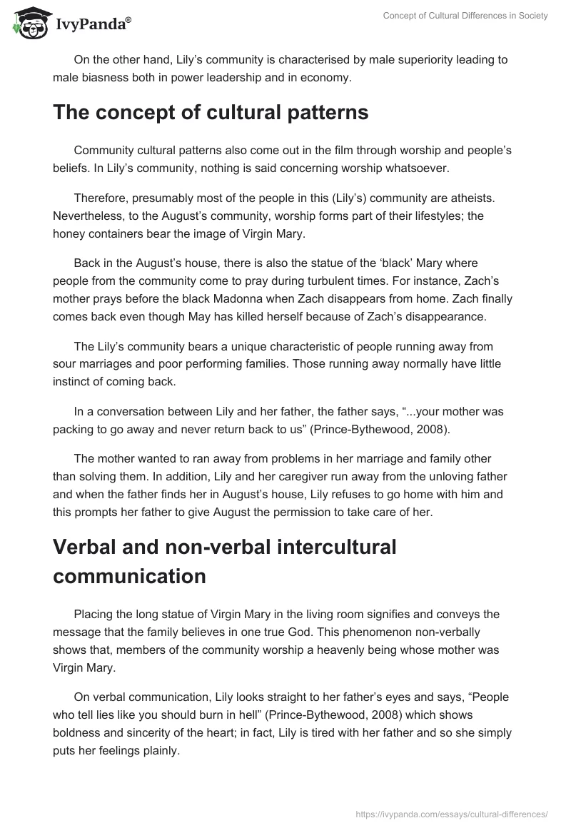 Concept of Cultural Differences in Society. Page 5