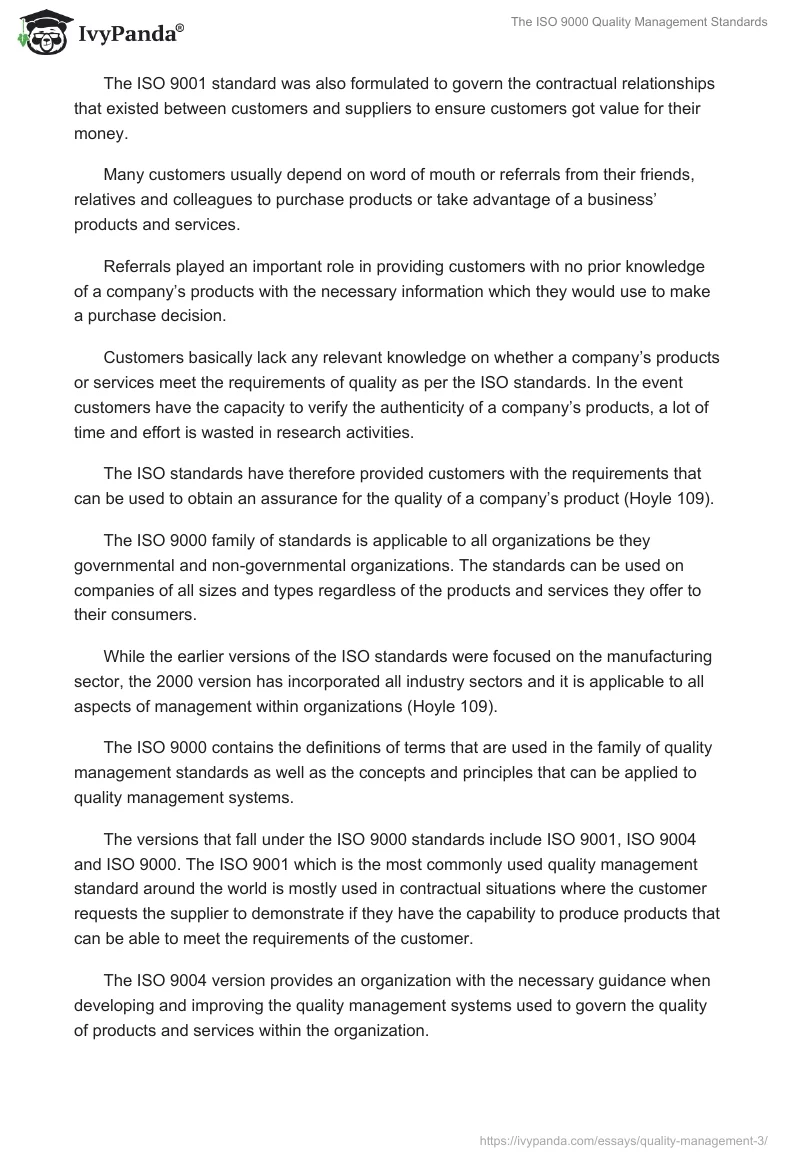 The ISO 9000 Quality Management Standards. Page 2