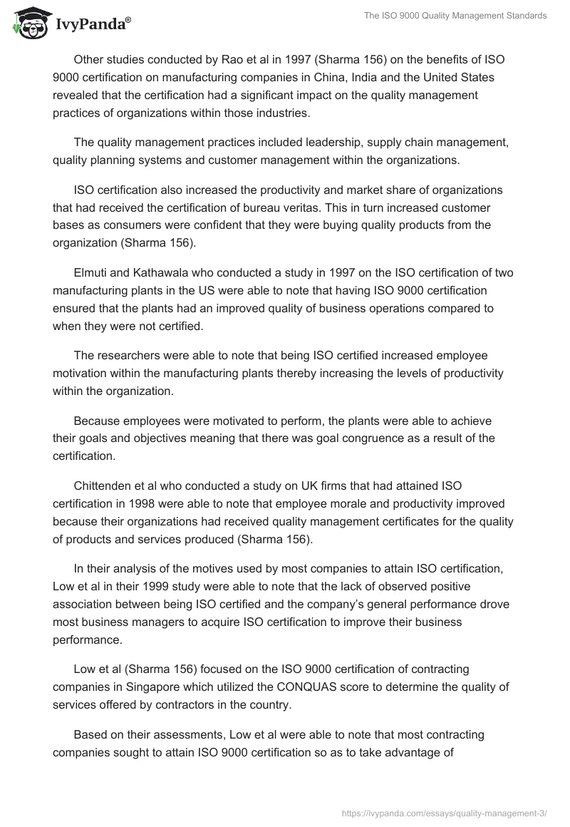 The ISO 9000 Quality Management Standards. Page 5