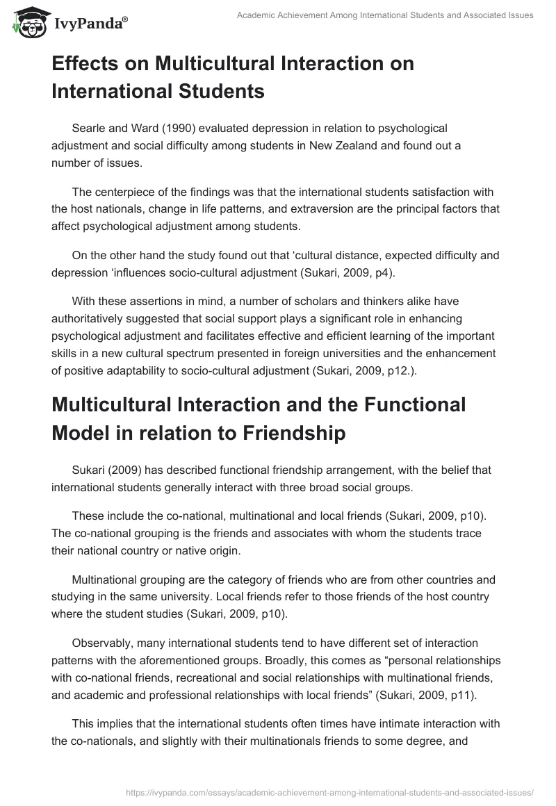 Academic Achievement Among International Students and Associated Issues. Page 4