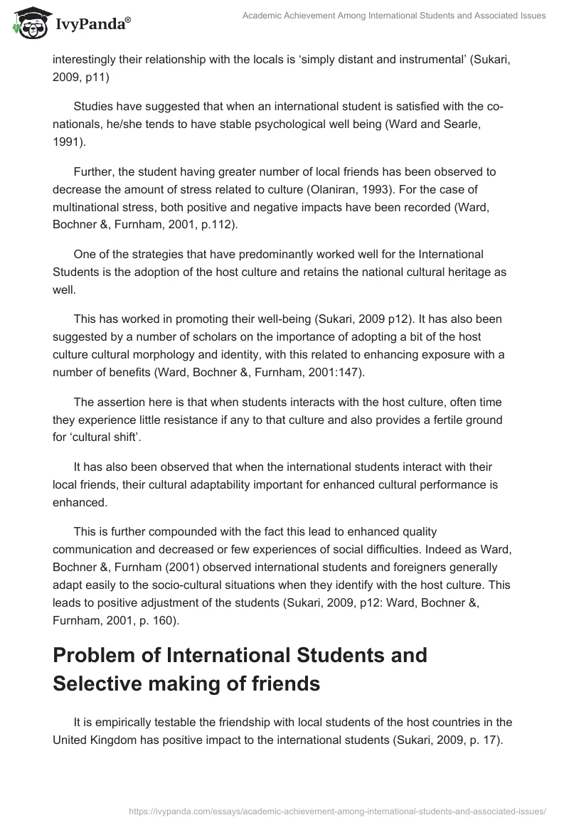 Academic Achievement Among International Students and Associated Issues. Page 5