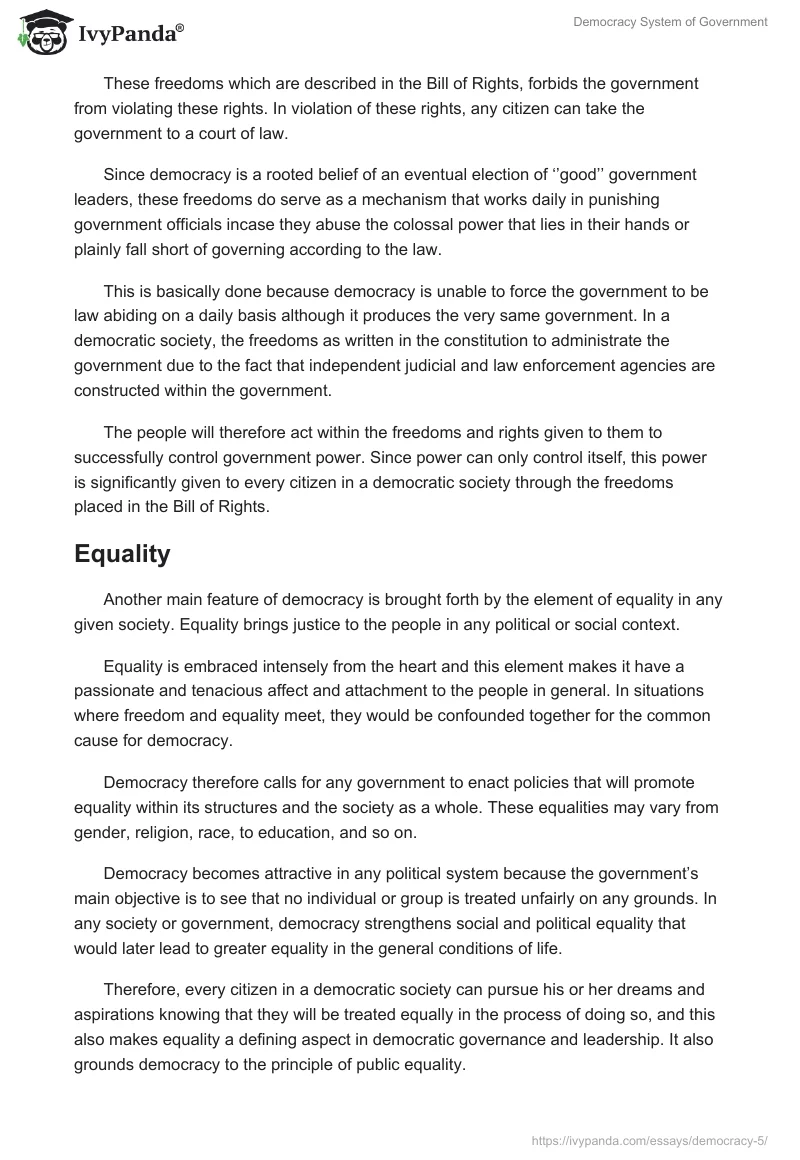 Democracy System of Government. Page 2