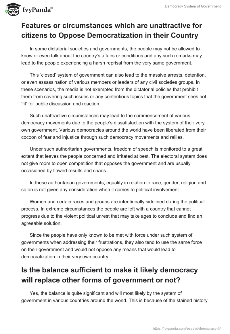 Democracy System of Government. Page 3