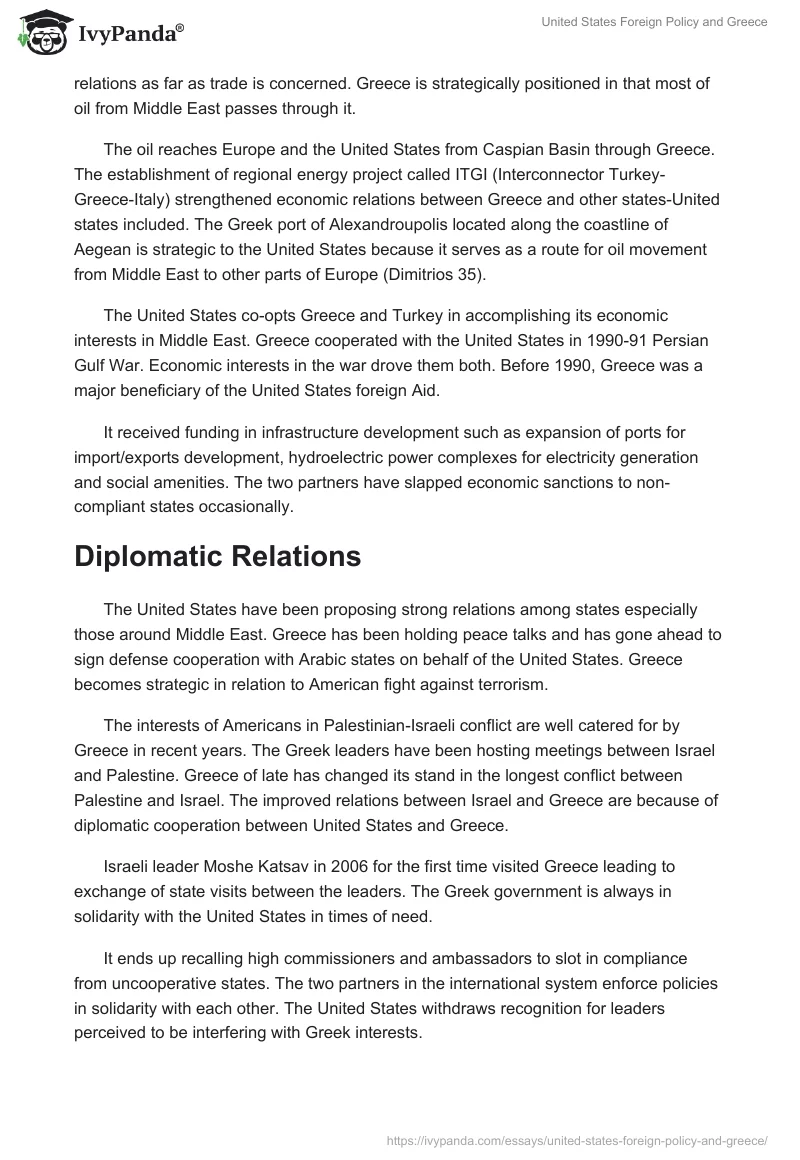 United States Foreign Policy and Greece. Page 2