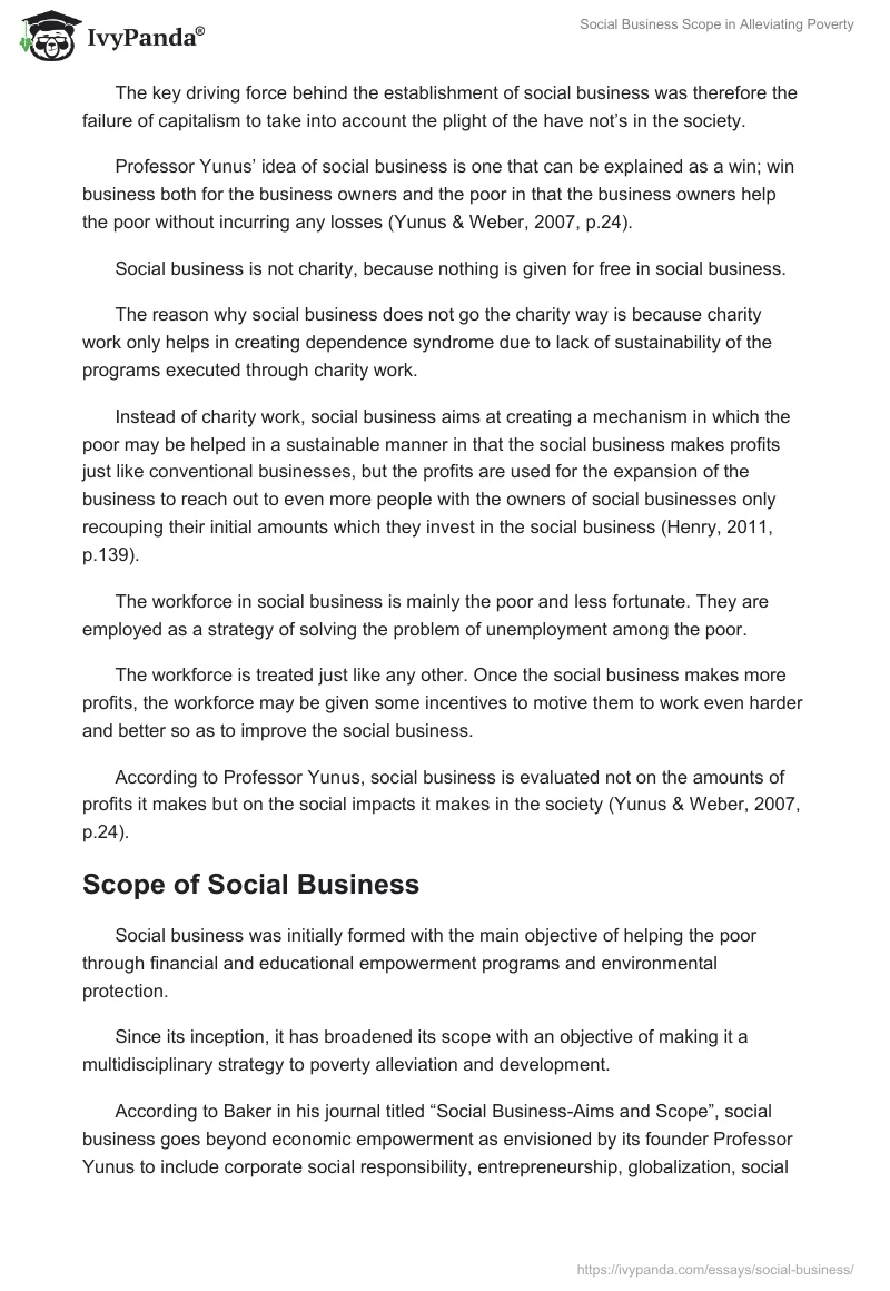 Social Business Scope in Alleviating Poverty. Page 2