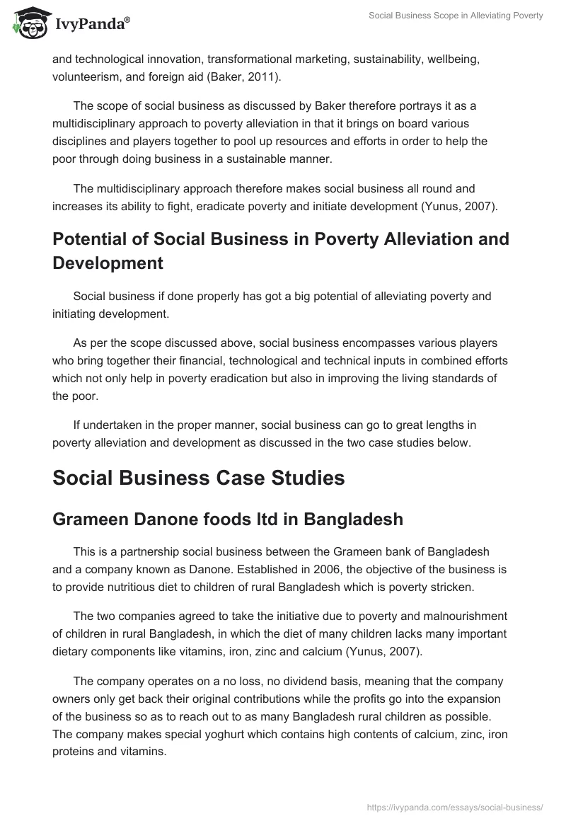 Social Business Scope in Alleviating Poverty. Page 3