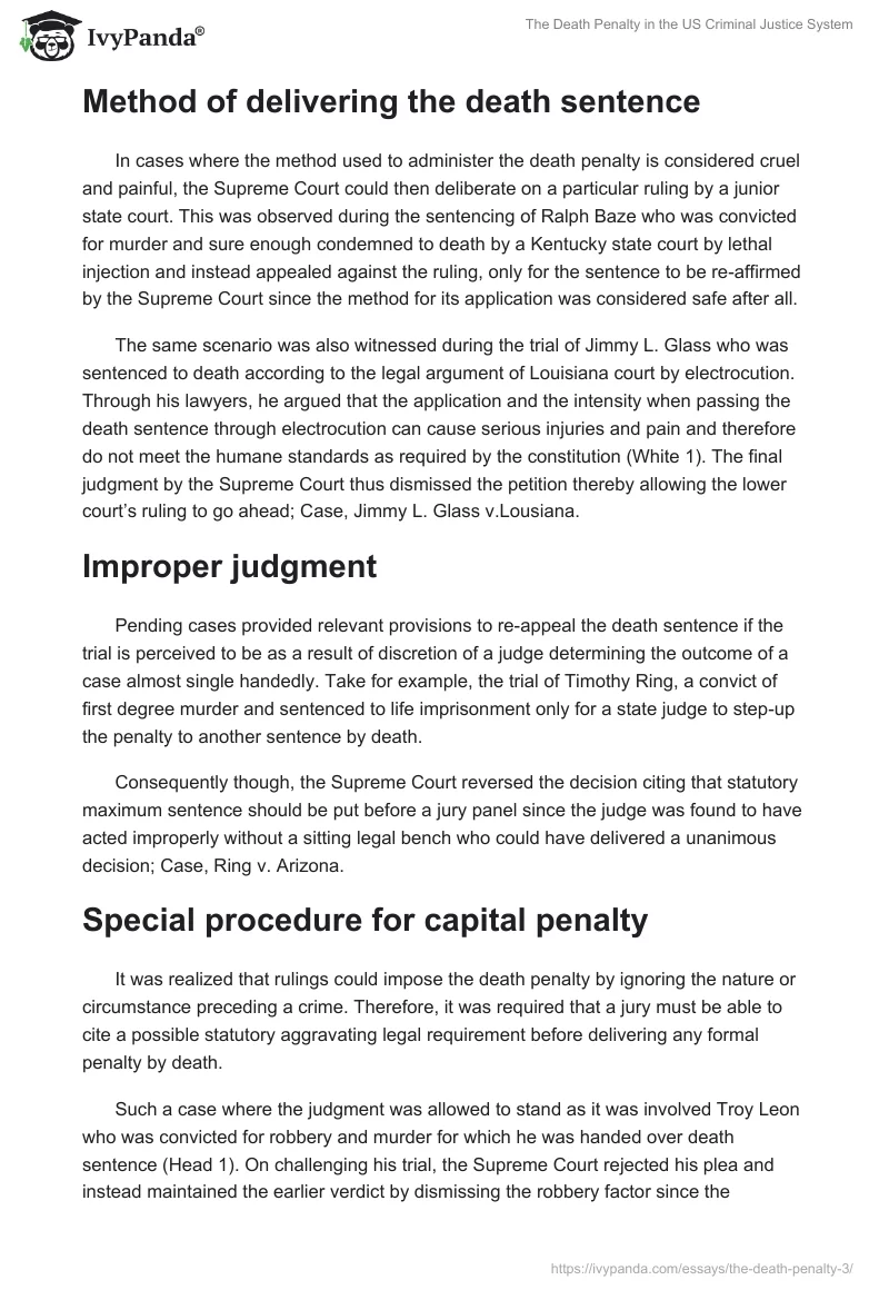 The Death Penalty in the US Criminal Justice System. Page 4