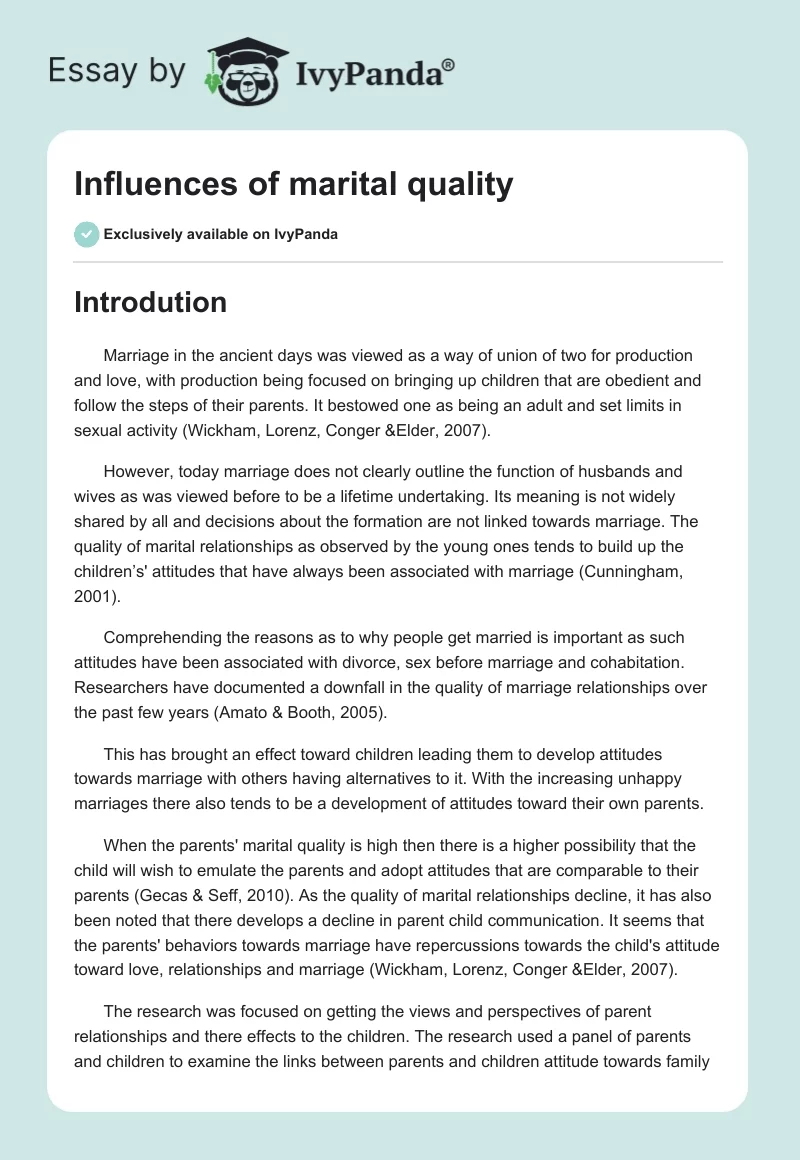 Influences of marital quality. Page 1
