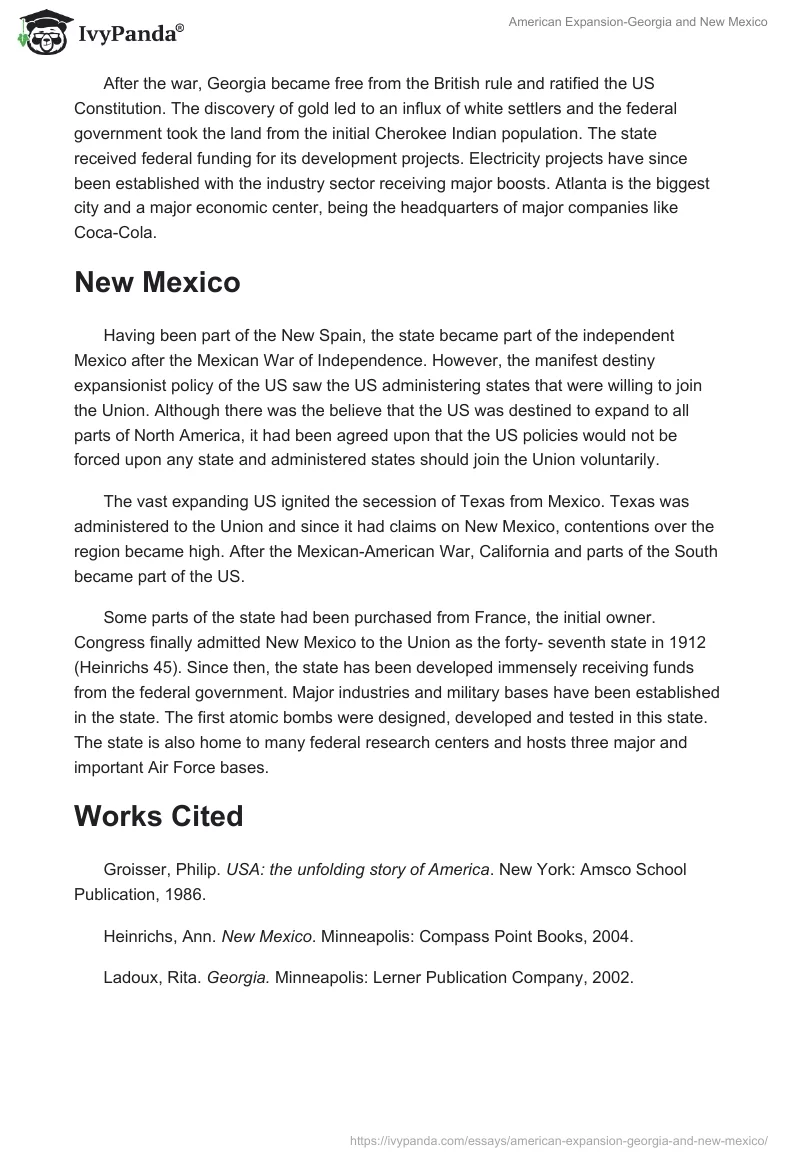 American Expansion-Georgia and New Mexico. Page 2