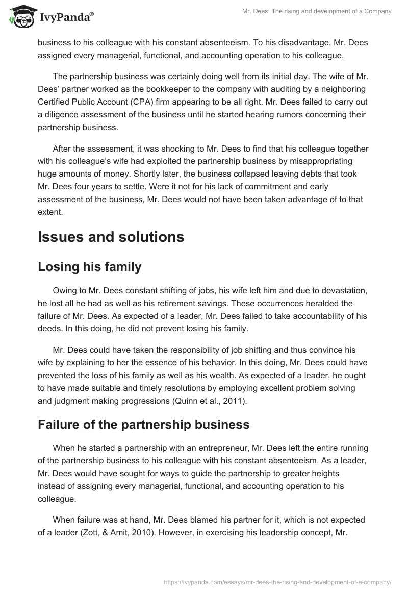 Mr. Dees: The rising and development of a Company. Page 5