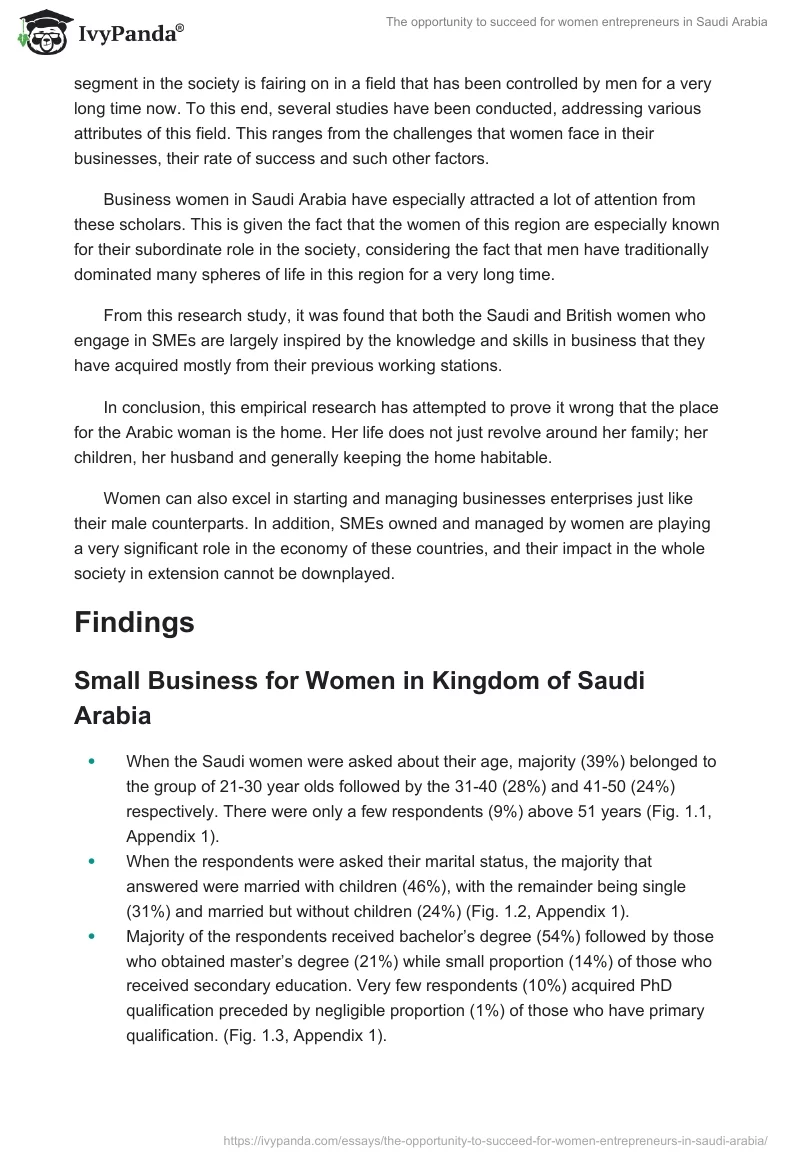 The opportunity to succeed for women entrepreneurs in Saudi Arabia. Page 2