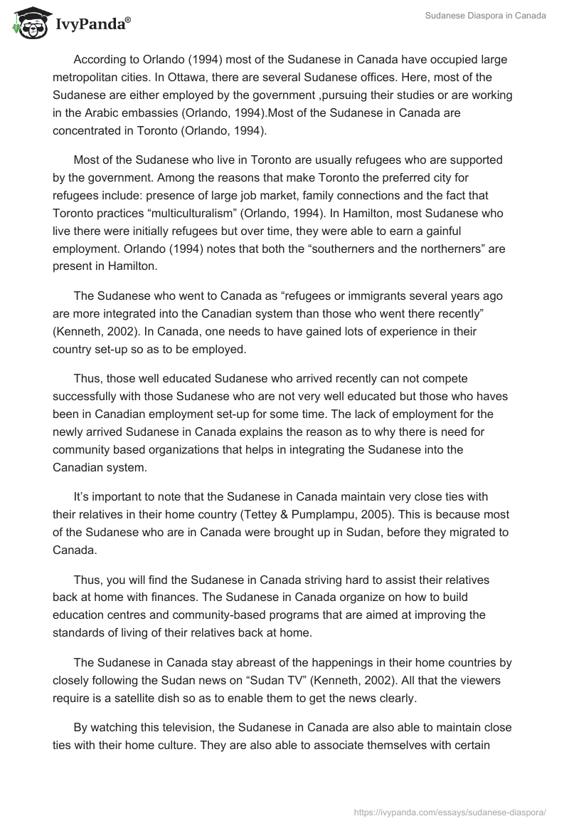 Sudanese Diaspora in Canada. Page 2
