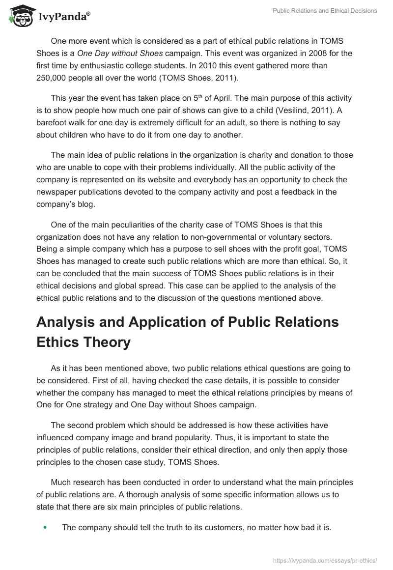 Public Relations and Ethical Decisions. Page 3