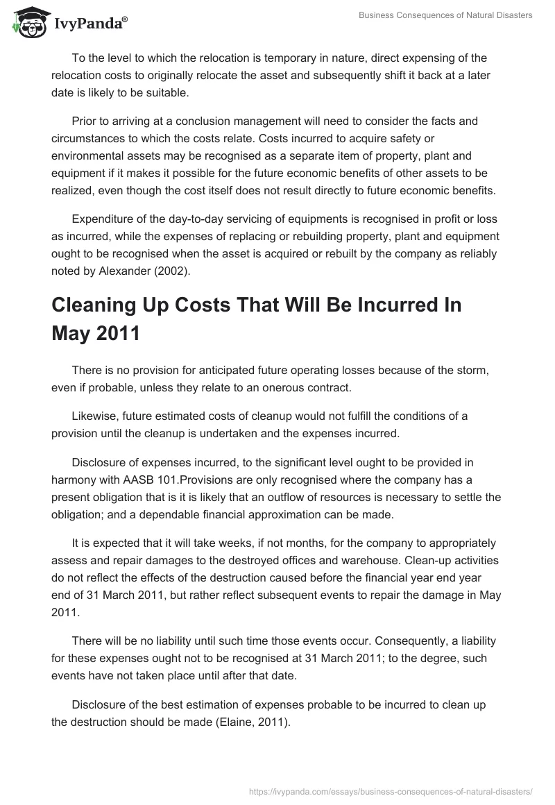 Business Consequences of Natural Disasters. Page 5