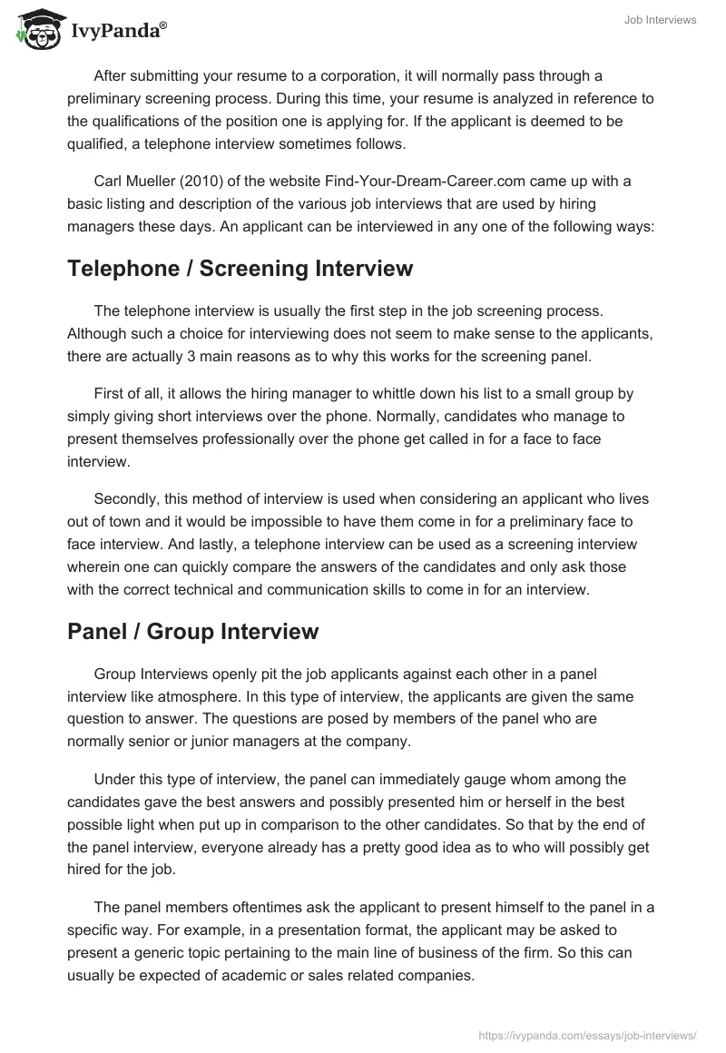 Job Interviews. Page 5