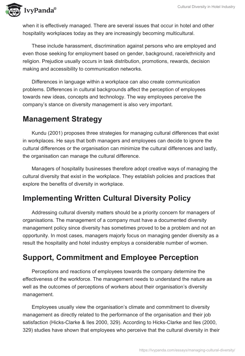 Cultural Diversity in Hotel Industry. Page 4