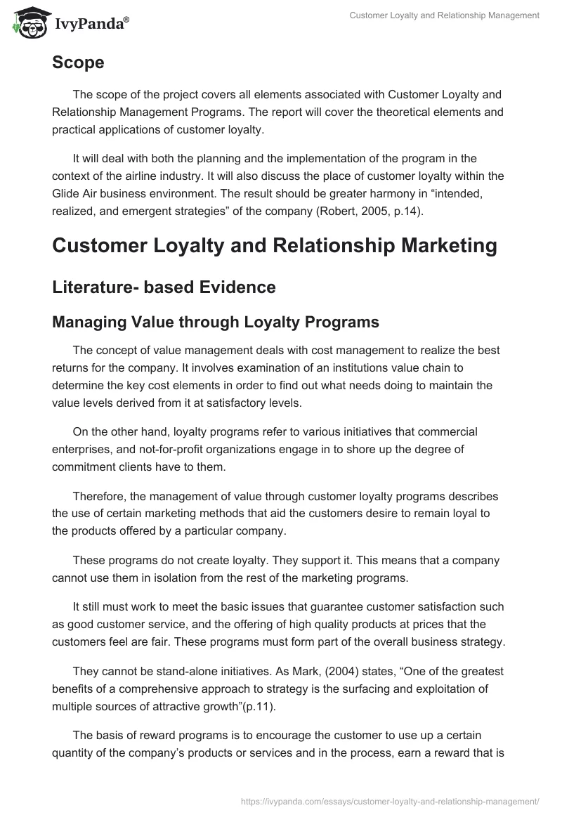 Customer Loyalty and Relationship Management. Page 3