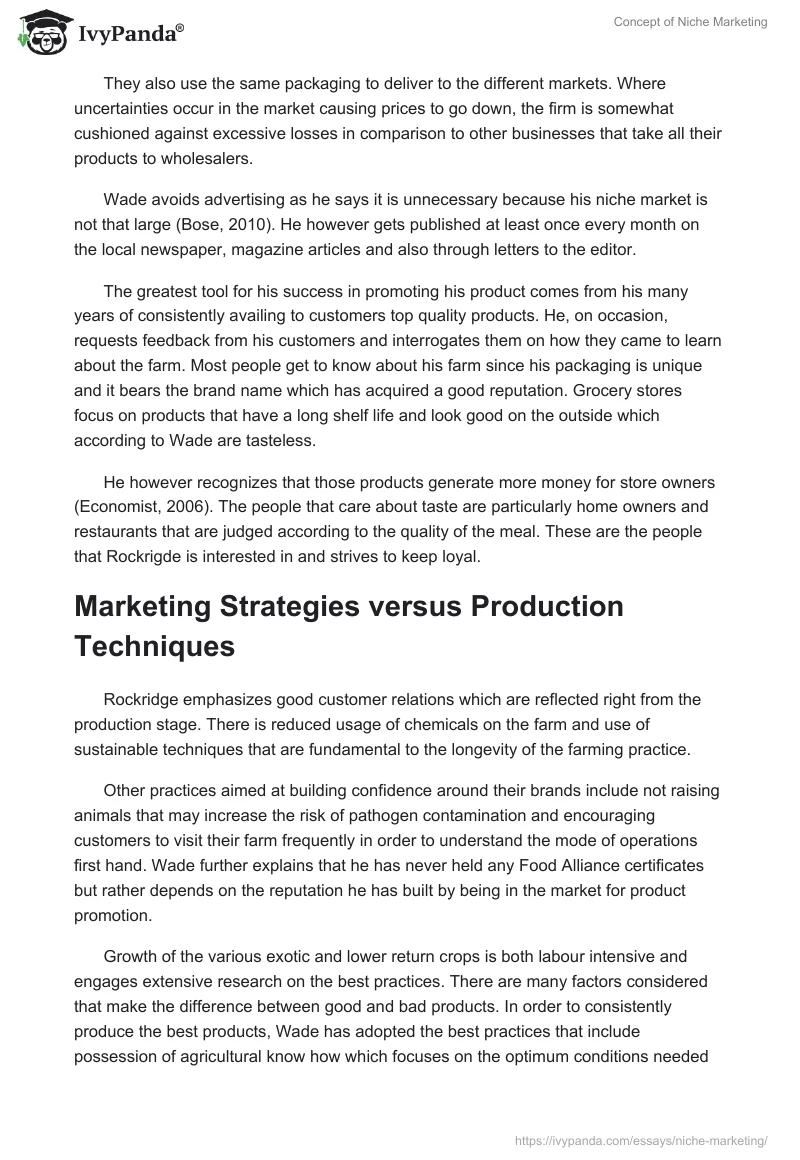 Concept of Niche Marketing. Page 5