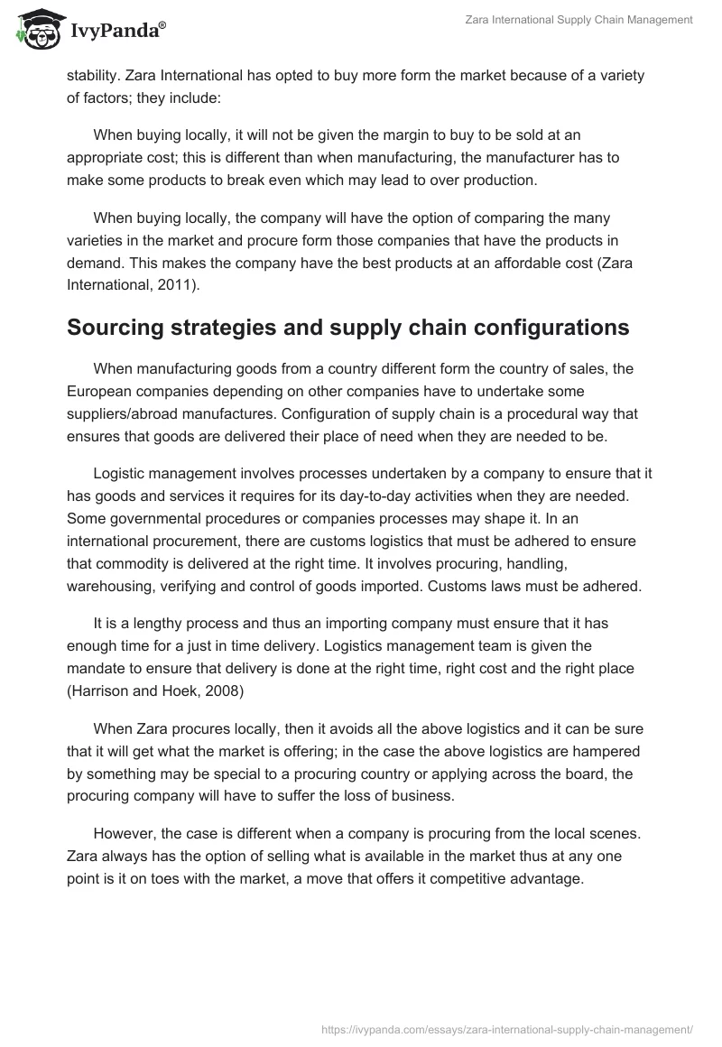 Zara International Supply Chain Management. Page 3