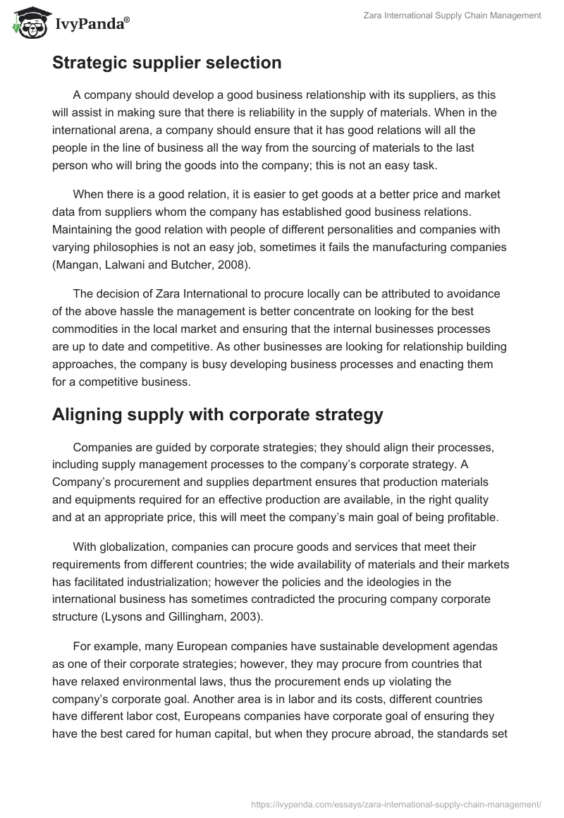 Zara International Supply Chain Management. Page 4