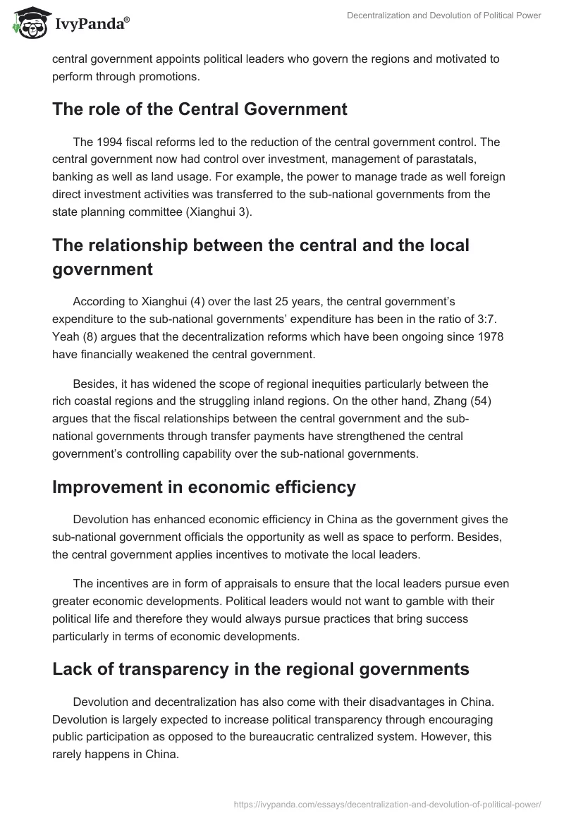 Decentralization and Devolution of Political Power. Page 5