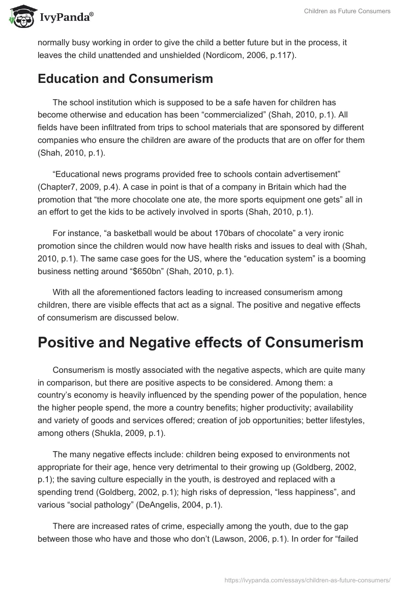 Children as Future Consumers. Page 4