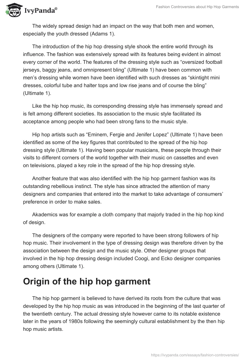 Fashion Controversies about Hip Hop Garments. Page 2