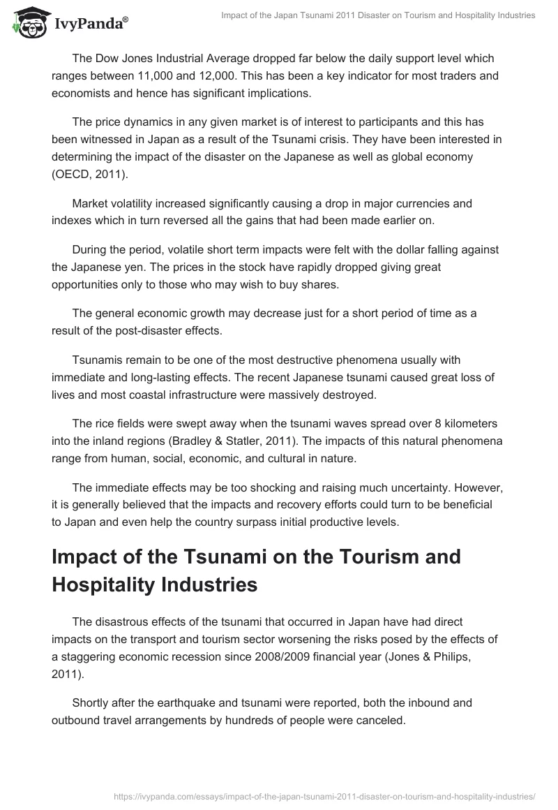 Impact of the Japan Tsunami 2011 Disaster on Tourism and Hospitality Industries. Page 3