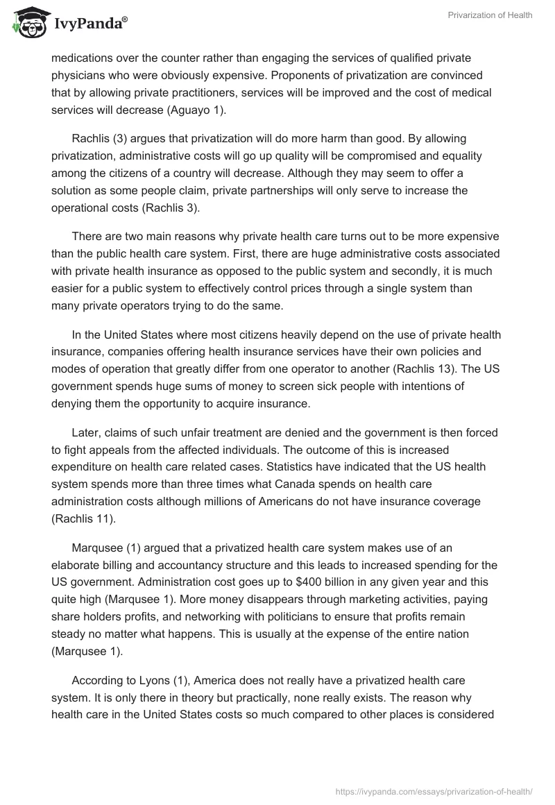 Privarization of Health. Page 3