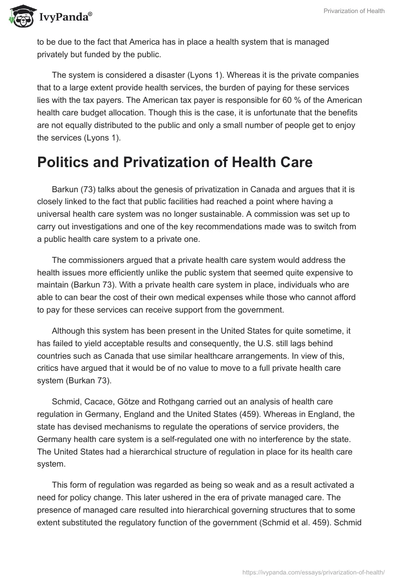 Privarization of Health. Page 4