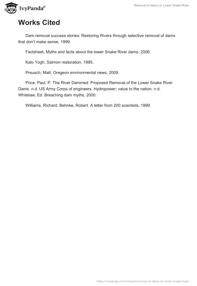 Removal of dams on Lower Snake River. Page 4