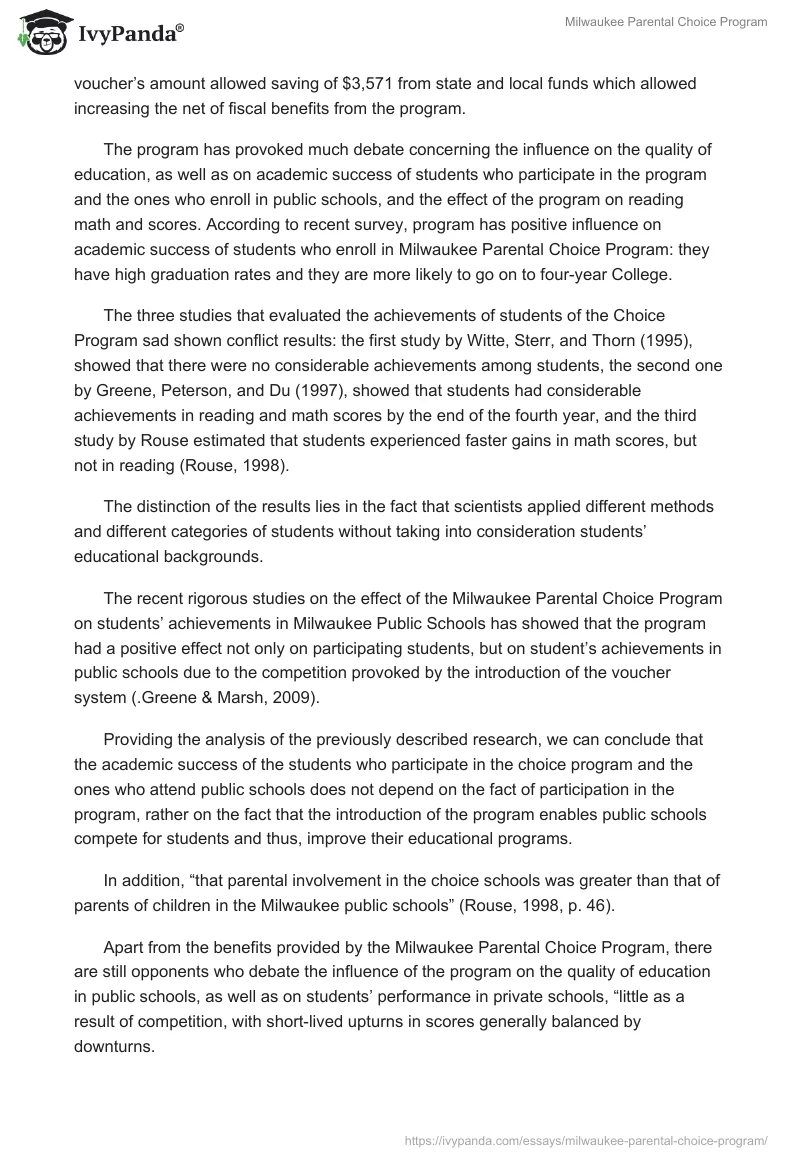 Milwaukee Parental Choice Program. Page 3