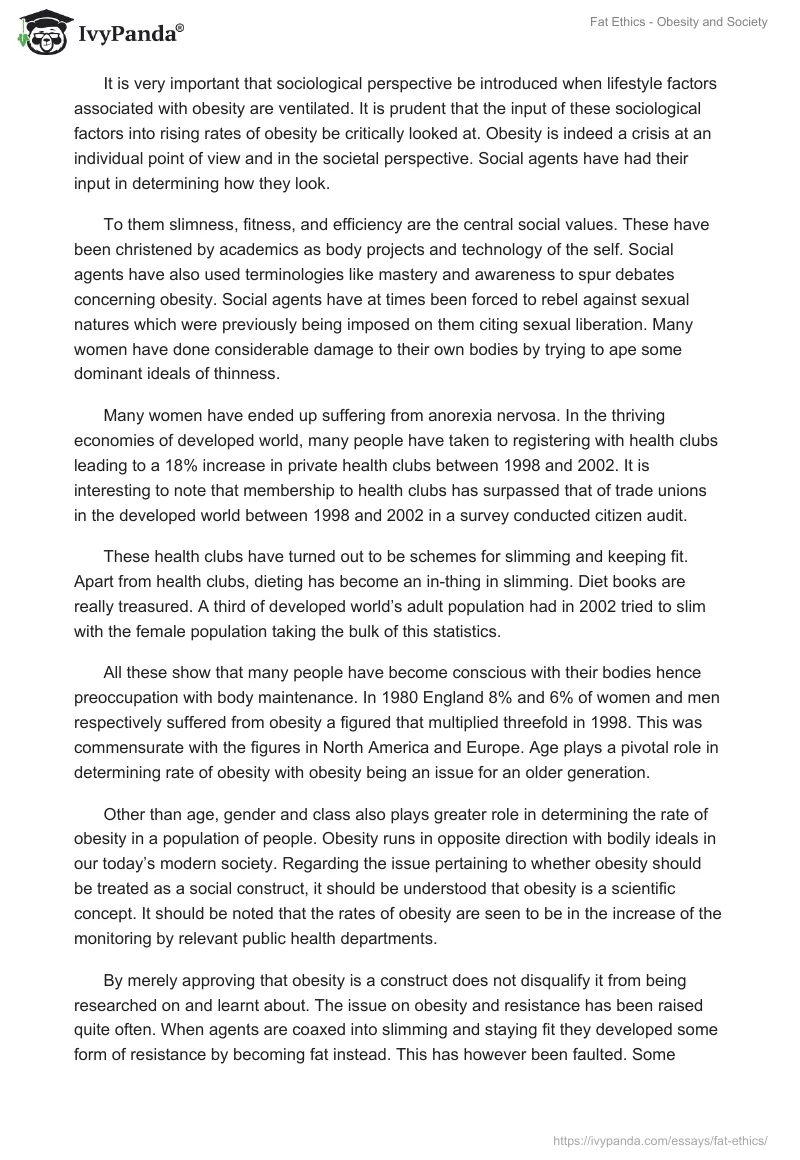 Fat Ethics - Obesity and Society. Page 2